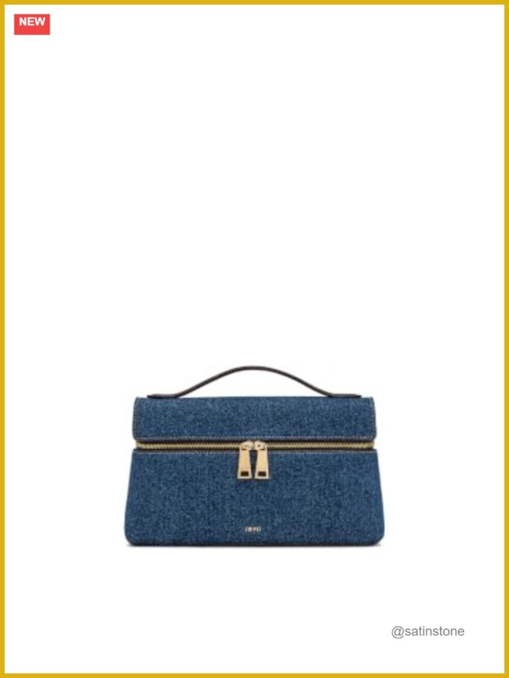 Washed Denim Top Handle Crossbody Bag Detachable Strap